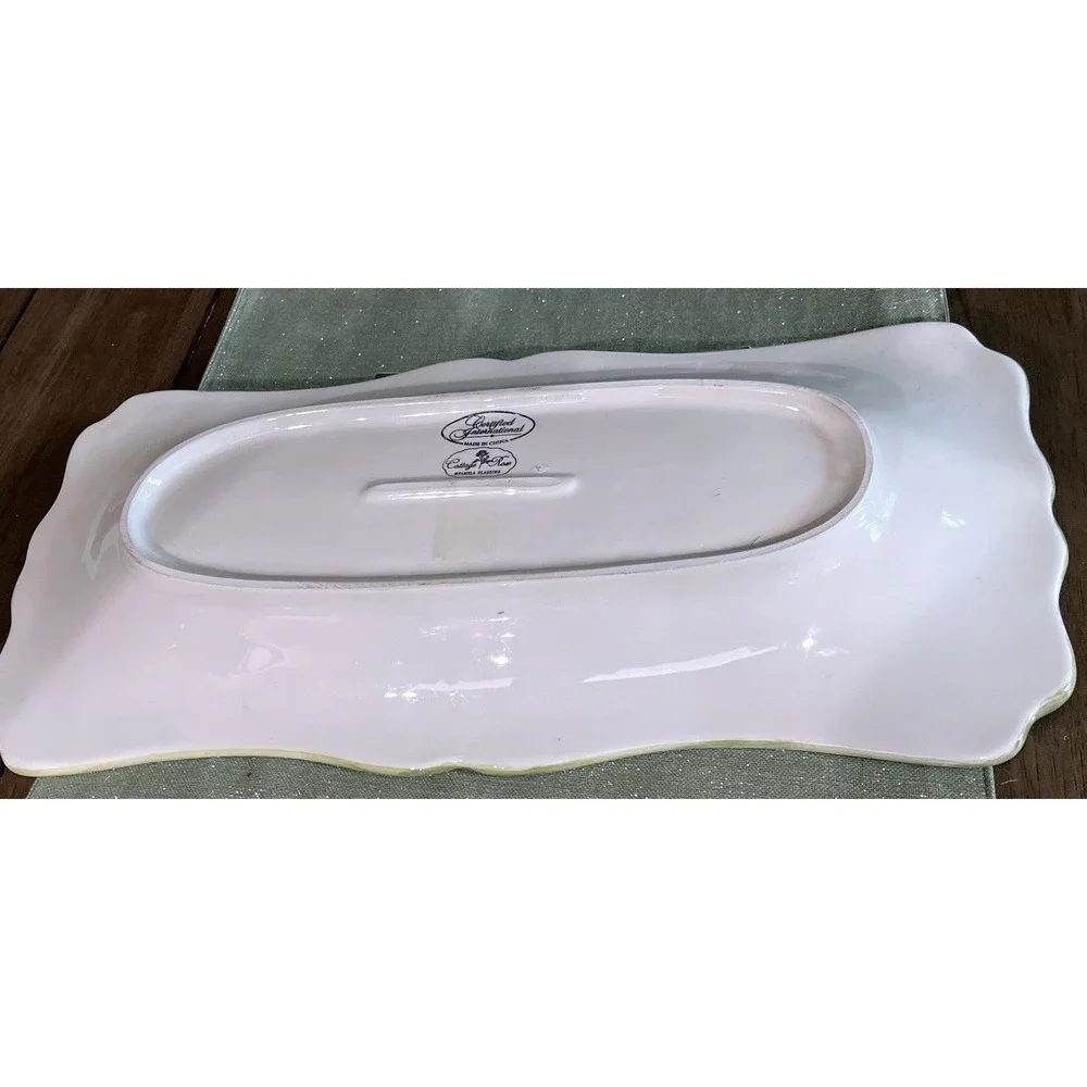 Certified International Pamela Gladding Cottage Rose Serving Platter 19 Inches